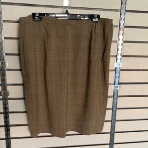 Jaeger Brown Lined plaid skirt Sz 16